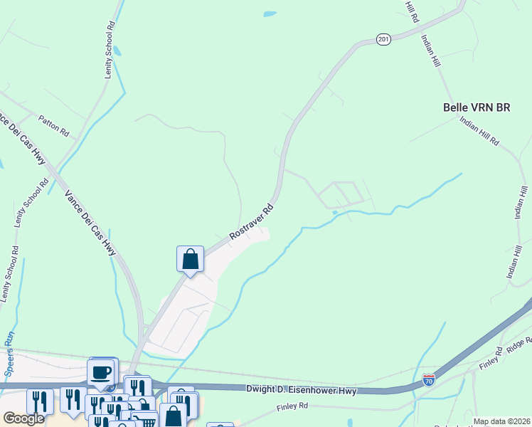 map of restaurants, bars, coffee shops, grocery stores, and more near 1146 Rostraver Road in Belle Vernon