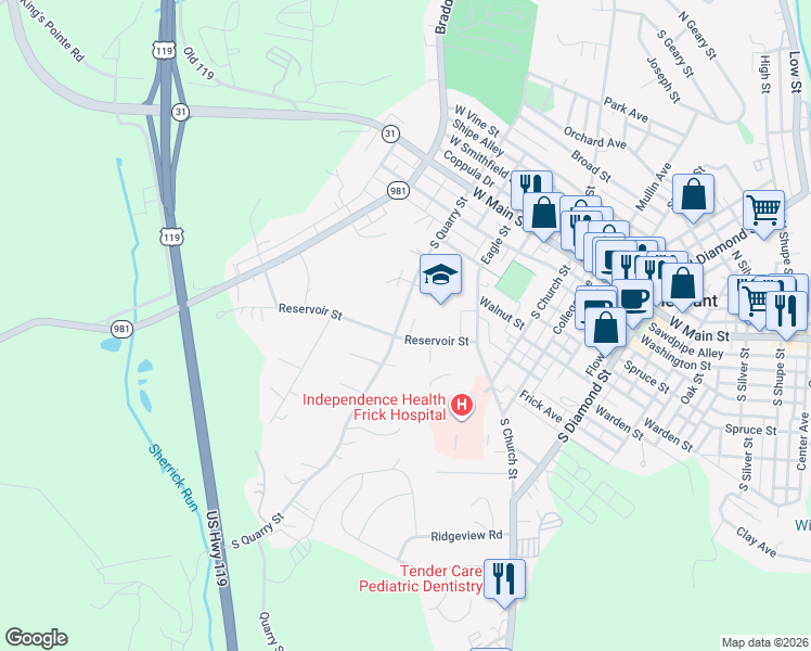 map of restaurants, bars, coffee shops, grocery stores, and more near 821 Reservoir Street in Mount Pleasant