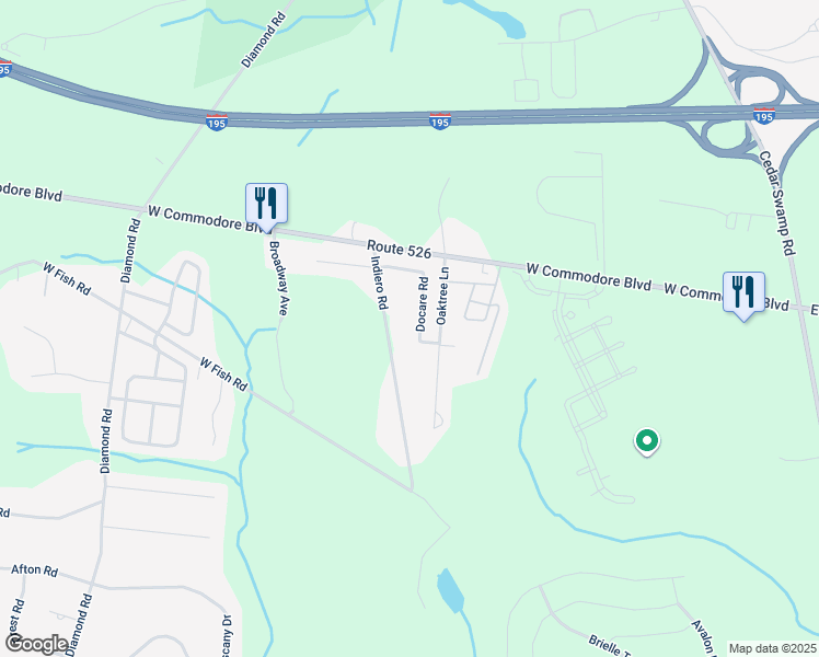 map of restaurants, bars, coffee shops, grocery stores, and more near 145 Docare Road in Jackson