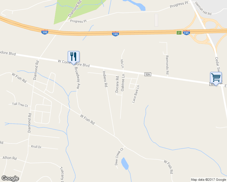map of restaurants, bars, coffee shops, grocery stores, and more near 145 Docare Road in Jackson