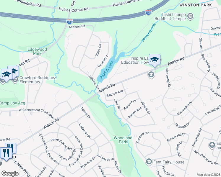map of restaurants, bars, coffee shops, grocery stores, and more near 2 Cooper Drive in Howell Township