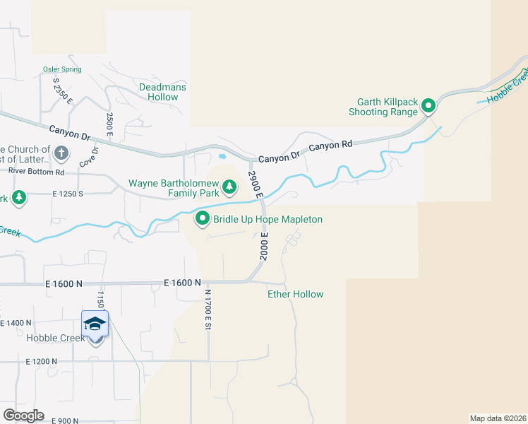 map of restaurants, bars, coffee shops, grocery stores, and more near 1964 North 2000 East in Mapleton
