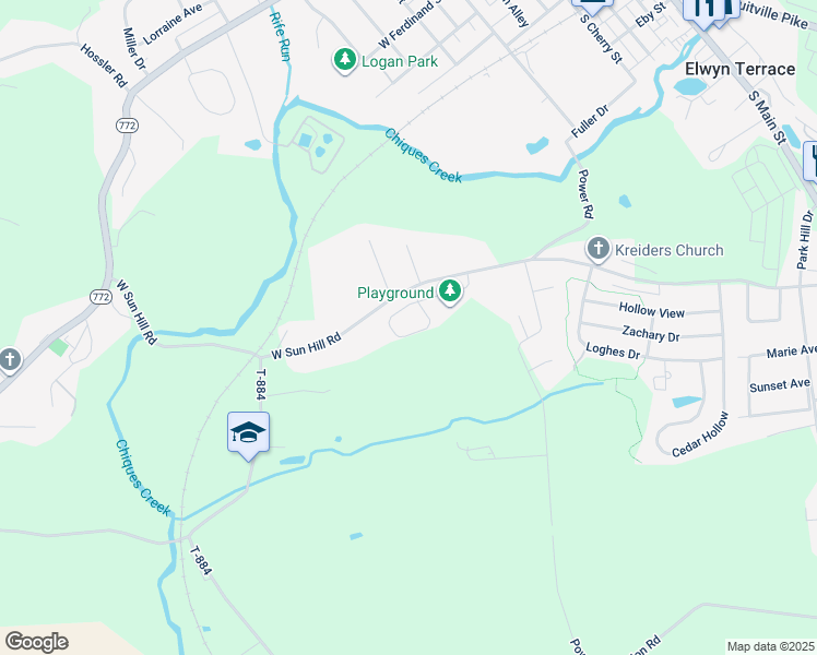 map of restaurants, bars, coffee shops, grocery stores, and more near 531 Madison Way in Manheim