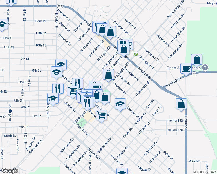 map of restaurants, bars, coffee shops, grocery stores, and more near 700-706 Delavan St in Lincoln