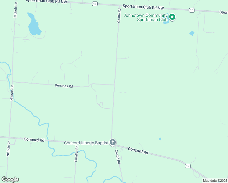 map of restaurants, bars, coffee shops, grocery stores, and more near 6954 Castle Road in Johnstown