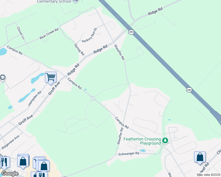 map of restaurants, bars, coffee shops, grocery stores, and more near 1856 Sheaffer Road in Elizabethtown