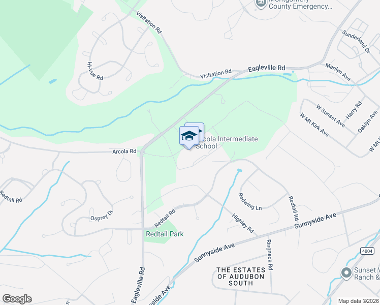 map of restaurants, bars, coffee shops, grocery stores, and more near 4005 Eagleville Road in Eagleville