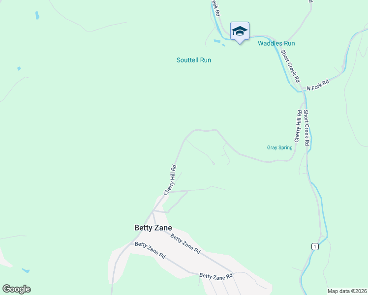 map of restaurants, bars, coffee shops, grocery stores, and more near 2410 Cherry Hill Road in Wheeling