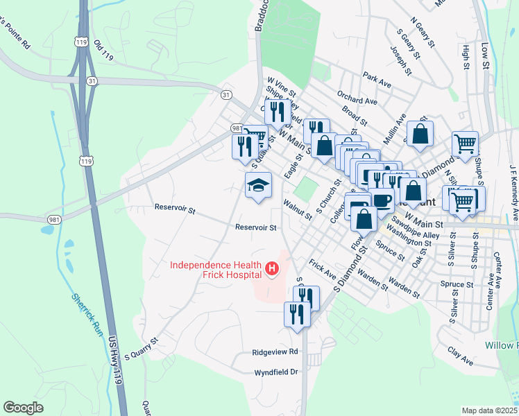 map of restaurants, bars, coffee shops, grocery stores, and more near 300 Eagle Street in Mount Pleasant