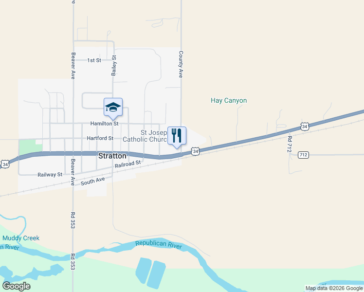 map of restaurants, bars, coffee shops, grocery stores, and more near 410 County Avenue in Stratton