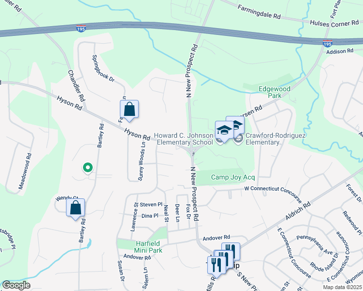 map of restaurants, bars, coffee shops, grocery stores, and more near 986 Hyson Road in Jackson