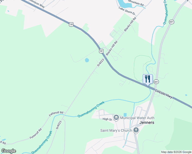 map of restaurants, bars, coffee shops, grocery stores, and more near 1123 Million Dollar Hwy in Stoystown