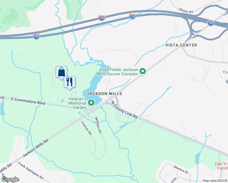 map of restaurants, bars, coffee shops, grocery stores, and more near 290 Jackson Mills Road in Jackson Township
