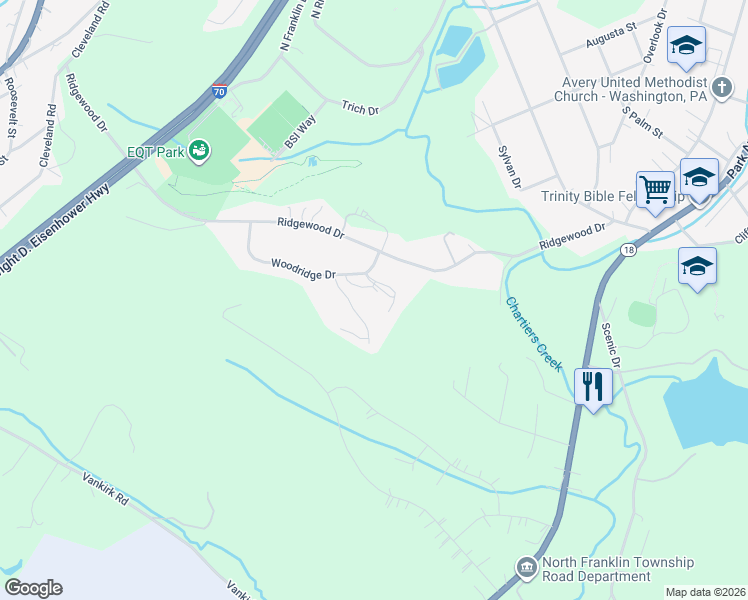 map of restaurants, bars, coffee shops, grocery stores, and more near 240 Sugar Maple Circle in Washington