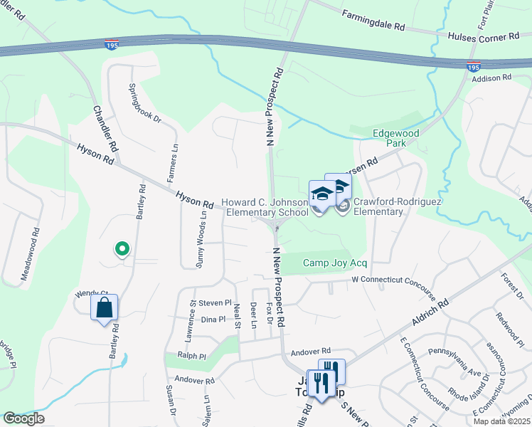 map of restaurants, bars, coffee shops, grocery stores, and more near 994 Hyson Road in Jackson Township