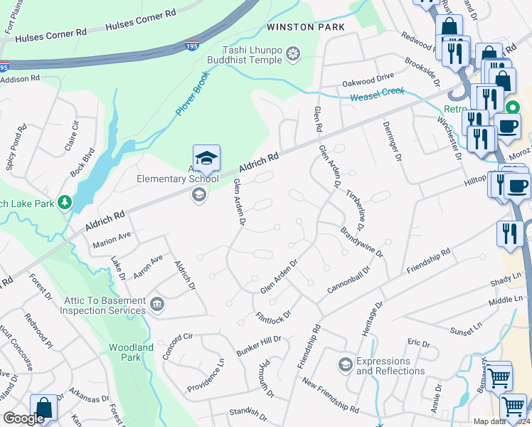 map of restaurants, bars, coffee shops, grocery stores, and more near 15 Nantucket Court in Howell Township