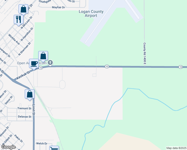 map of restaurants, bars, coffee shops, grocery stores, and more near 325 Thompson Drive in Lincoln