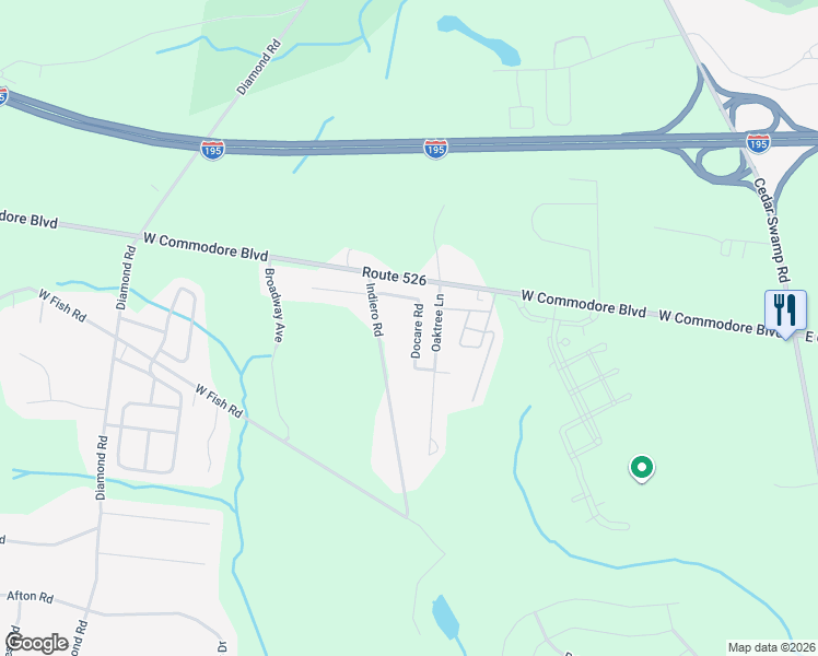 map of restaurants, bars, coffee shops, grocery stores, and more near 157 Docare Road in Jackson Township