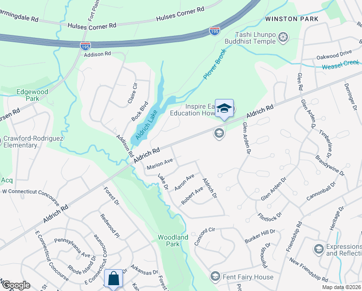 map of restaurants, bars, coffee shops, grocery stores, and more near 651 Aldrich Road in Howell Township