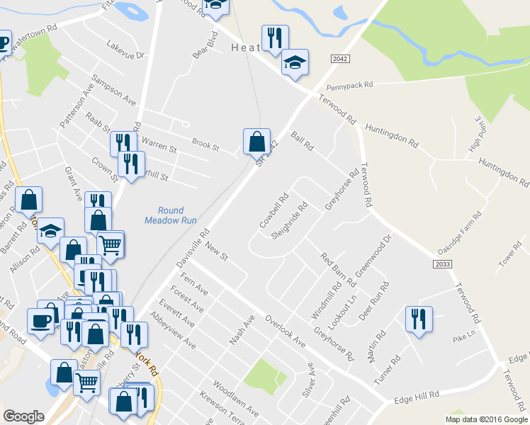 map of restaurants, bars, coffee shops, grocery stores, and more near 210 Cowbell Road in Willow Grove