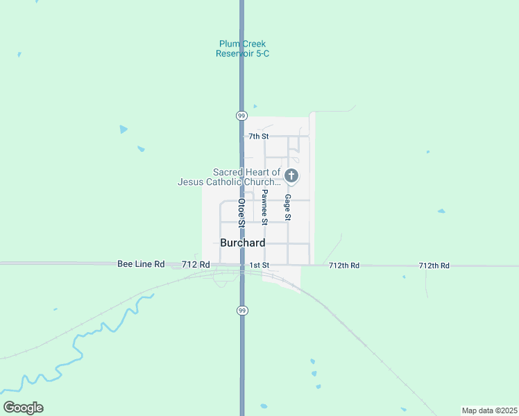 map of restaurants, bars, coffee shops, grocery stores, and more near 306 Pawnee Street in Burchard