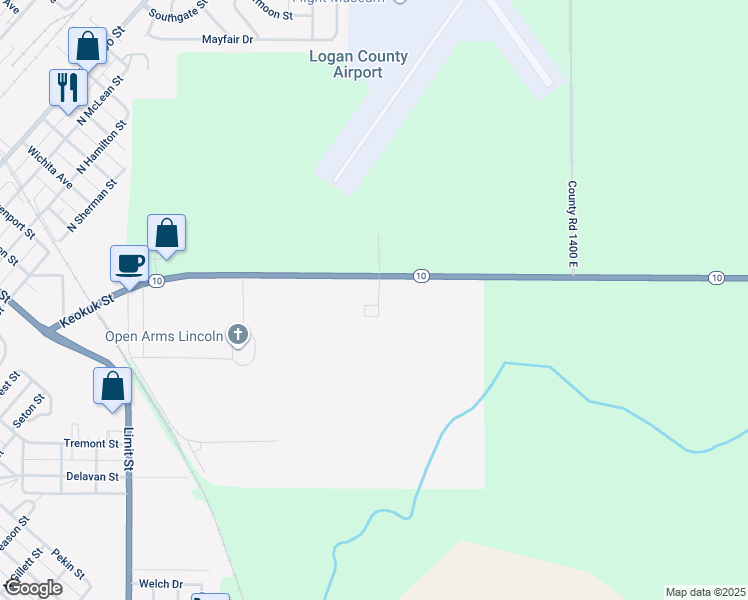 map of restaurants, bars, coffee shops, grocery stores, and more near 325 Thompson Drive in Lincoln