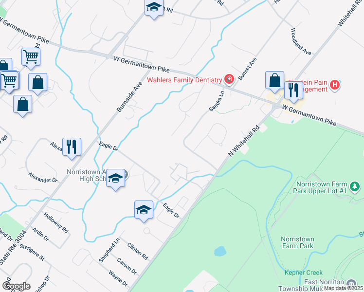 map of restaurants, bars, coffee shops, grocery stores, and more near 728 Sandra Lane in Eagleville