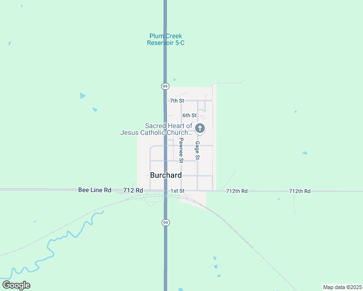 map of restaurants, bars, coffee shops, grocery stores, and more near 306 Pawnee Street in Burchard