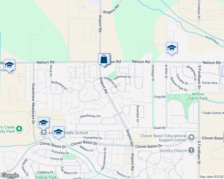map of restaurants, bars, coffee shops, grocery stores, and more near 795 Thornwood Circle in Longmont