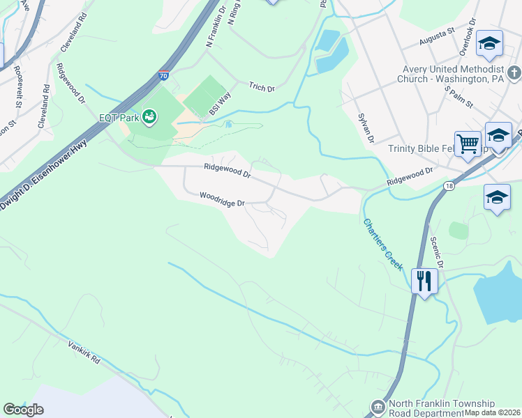 map of restaurants, bars, coffee shops, grocery stores, and more near 240 Sugar Maple Circle in Washington