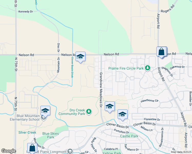 map of restaurants, bars, coffee shops, grocery stores, and more near 799 Robert Street in Longmont
