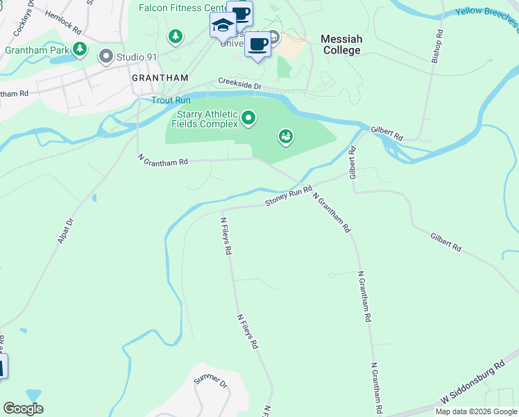 map of restaurants, bars, coffee shops, grocery stores, and more near 515 Stoney Run Road in Dillsburg
