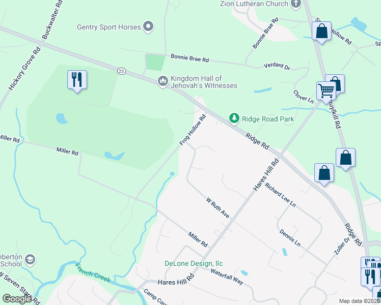 map of restaurants, bars, coffee shops, grocery stores, and more near 160 West Ruth Avenue in Phoenixville