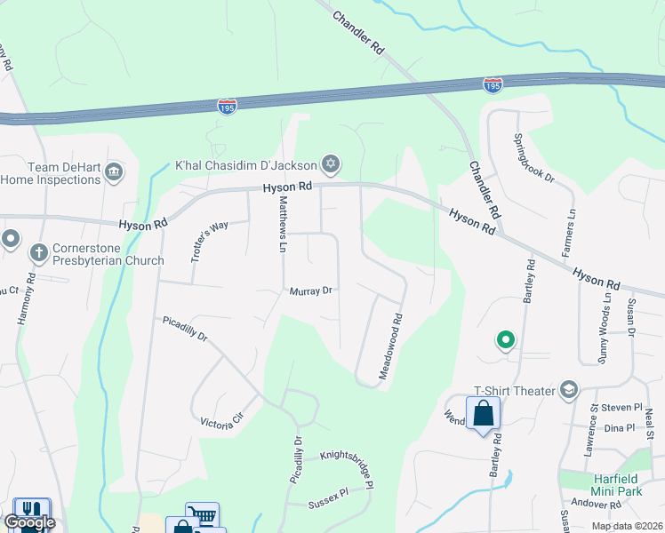 map of restaurants, bars, coffee shops, grocery stores, and more near 328 Mackenzie Drive in Jackson Township