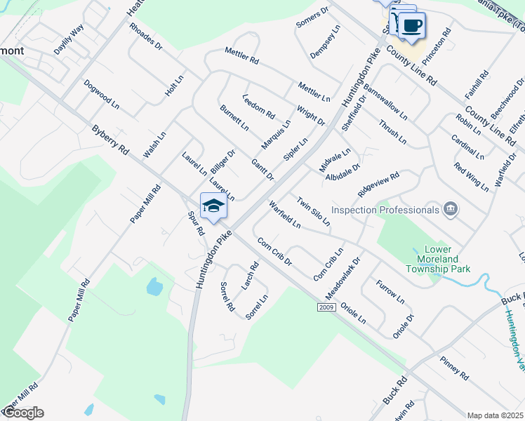 map of restaurants, bars, coffee shops, grocery stores, and more near 3556 Chimney Swift Drive in Montgomery County
