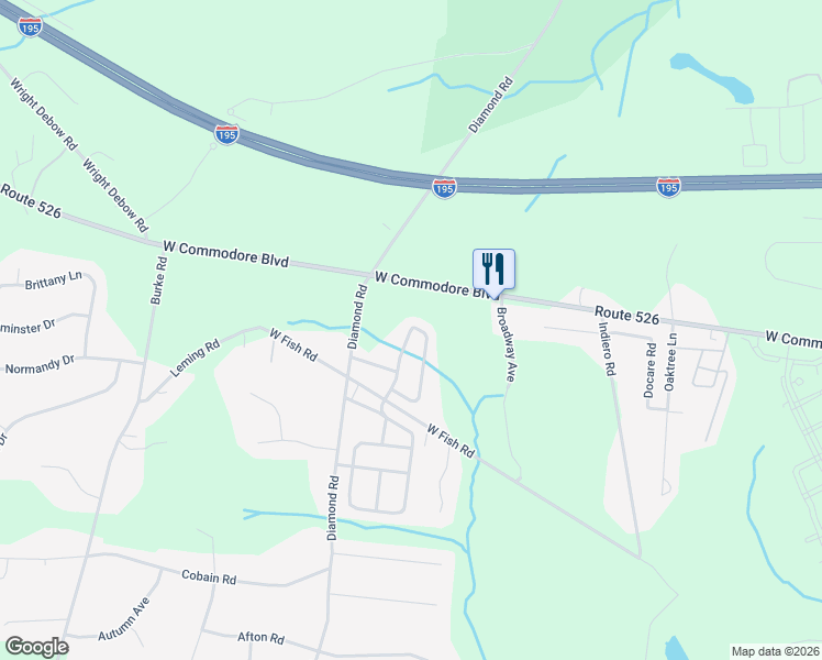 map of restaurants, bars, coffee shops, grocery stores, and more near 565 Diamond Road in Jackson Township
