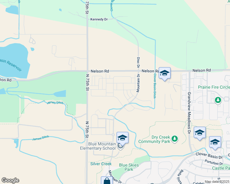 map of restaurants, bars, coffee shops, grocery stores, and more near 5645 Grandville Avenue in Longmont