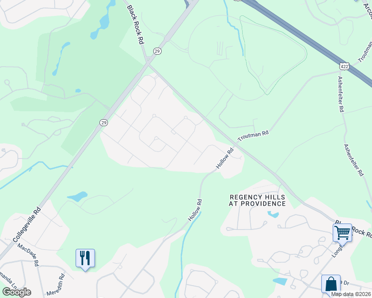 map of restaurants, bars, coffee shops, grocery stores, and more near 126 Kaitlin Drive in Phoenixville