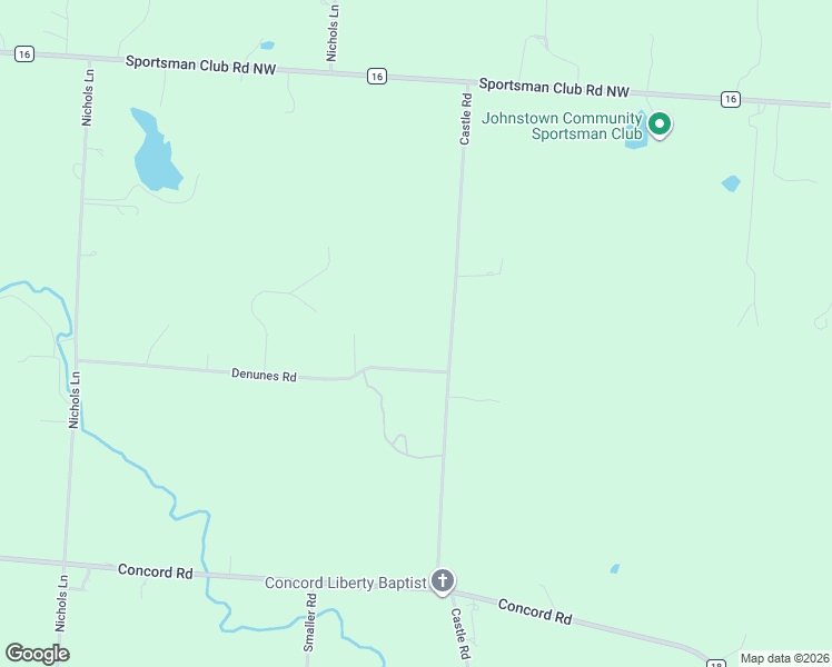 map of restaurants, bars, coffee shops, grocery stores, and more near 6573 Castle Road in Johnstown