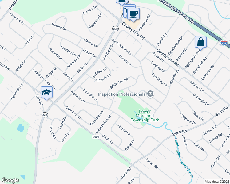map of restaurants, bars, coffee shops, grocery stores, and more near 3736 Wheatsheaf Road in Montgomery County
