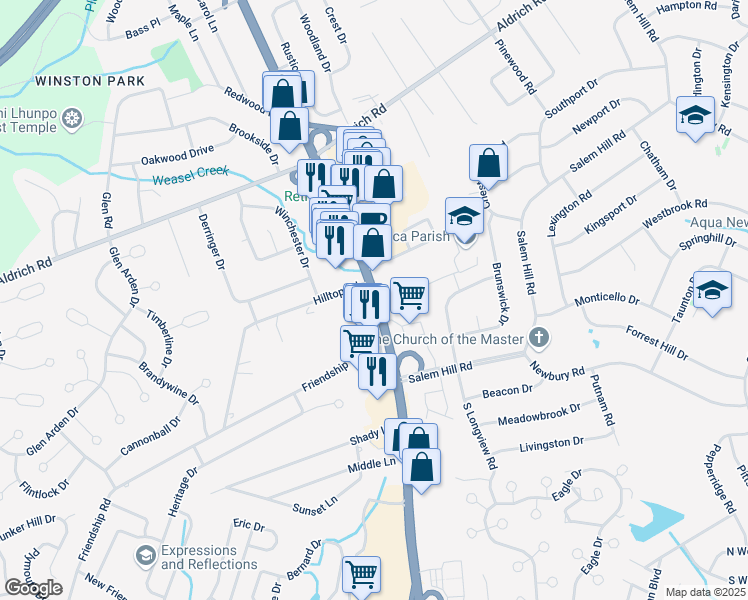 map of restaurants, bars, coffee shops, grocery stores, and more near 4220 Route 9 South in Howell
