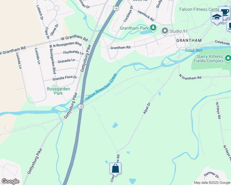 map of restaurants, bars, coffee shops, grocery stores, and more near 14 Jennifer Lane in Dillsburg