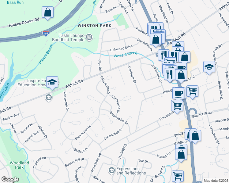 map of restaurants, bars, coffee shops, grocery stores, and more near 6 Liberty Court in Howell Township