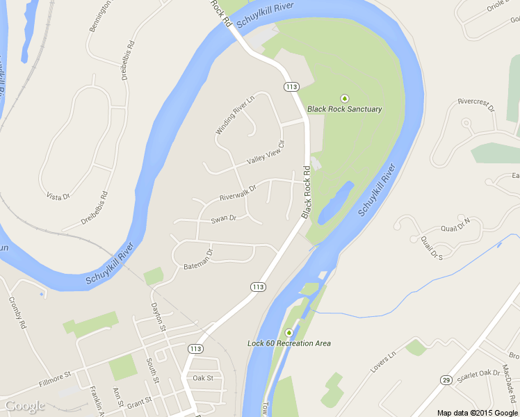 map of restaurants, bars, coffee shops, grocery stores, and more near 3006 Canard Drive in Phoenixville