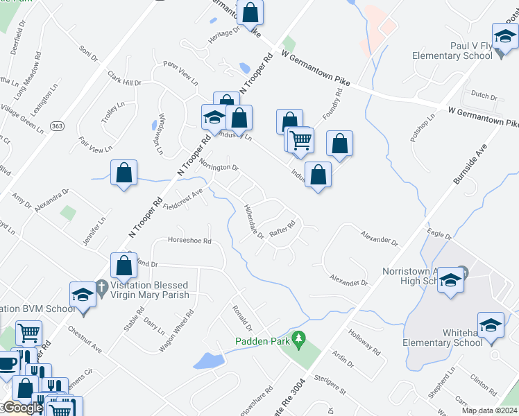 map of restaurants, bars, coffee shops, grocery stores, and more near 814 Treetop Lane in Eagleville