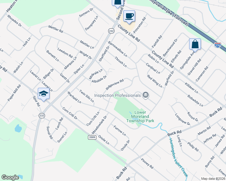 map of restaurants, bars, coffee shops, grocery stores, and more near 3736 Wheatsheaf Road in Montgomery County