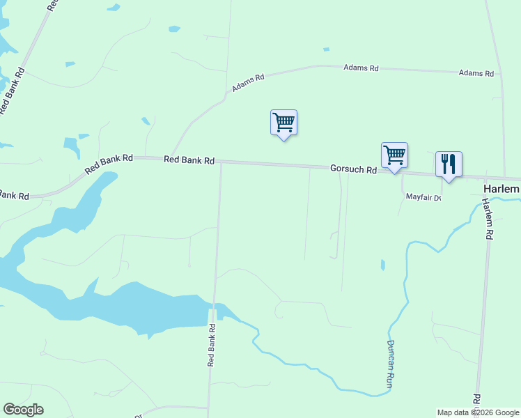 map of restaurants, bars, coffee shops, grocery stores, and more near 6561 Red Bank Road in Galena