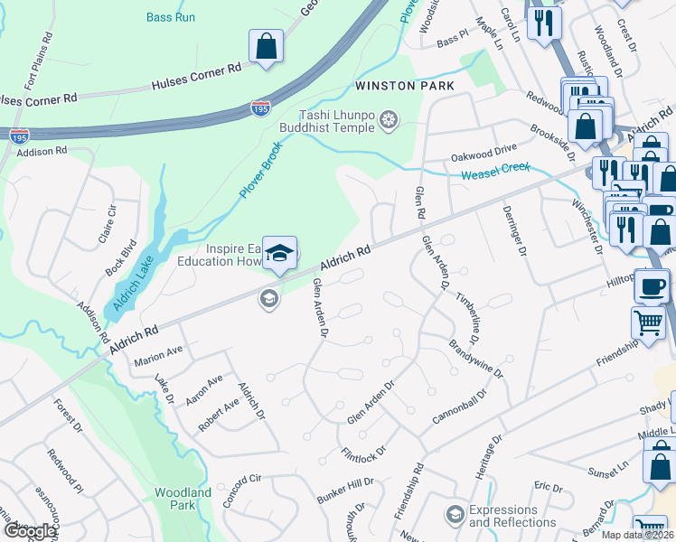 map of restaurants, bars, coffee shops, grocery stores, and more near 6 Colonial Court in Howell Township