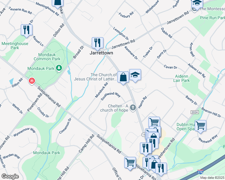 map of restaurants, bars, coffee shops, grocery stores, and more near 1412 Lantern Circle in Montgomery County
