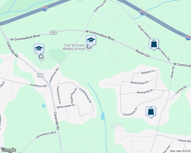 map of restaurants, bars, coffee shops, grocery stores, and more near 14 Scottsdale Court in Jackson Township